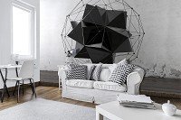 Фотообои флизелиновые 312x219 см Геометрия 3D черный многогранник (11903VEXXL)+клей