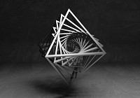 Фотошпалери флізелінові 312x219 см Геометрія 3D Чорно-білий об'єкт (11905VEXXL)+клей - вид 1 мініатюра