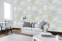 Популярные флизелиновые фотообои 520x318 см Абстракция Клетка Орнаменты Листья (11918VEXXXXXL) +клей