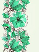 Флизелиновые фото обои абстракция цветы 206x275 см Бирюза Орнаменты (11919VEA)+клей - вид 1 миниатюра