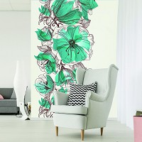 Флизелиновые фото обои абстракция цветы 206x275 см Бирюза Орнаменты (11919VEA)+клей - вид 6 миниатюра