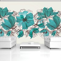 Искусство флизелиновые фотообои 520x318 см Бирюза Орнаменты Абстракция (11919VEXXXXXL) +клей