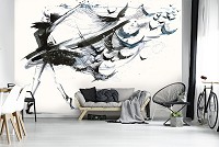 Флизелиновые фотообои для подростка девочке 368x280 см Абстракция Девушка вороны (11923V10) +клей