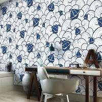 Флизелиновые фотообои волнами фото 368x254 см Мозаика - Маленькие кораблики (11924V8) +клей