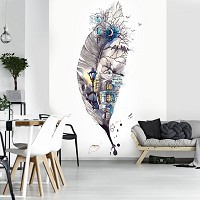 Флизелиновые фотообои город в интерьере кухни 184x254 см Городская ручка (11925V4A)+клей