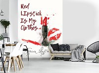 Флизелиновые фото обои абстракция 184x254 см Макияж с красной помадой (11930V4A)+клей