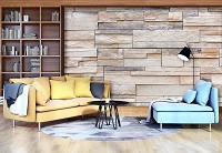 Флизелиновые фотообои под натуральный камень 368x254 см 3D Структура Кирпичная Стена Имитация Песчаника (11974V8) +клей