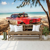 Флизелиновые 3D обои фото авто 254x184 см Старая машина (11981V4)+клей