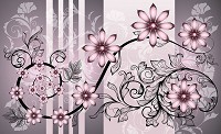 Природа флизелиновые фотообои 312x219 см Цветы на вензелях (1200VEXXL)+клей