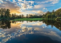 Флізелінові шпалери природа краєвид 368x280 см 3D Ландшафт Озеро Ліс (12011V10) +клей - вид 1 мініатюра