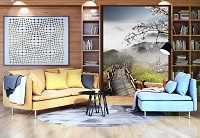 Флизелиновые 3д фотообои 184x254 см Дерево и лестница на фоне туманных гор (12022V4A) +клей - вид 5 миниатюра