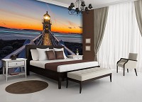 Флизелиновые 3д фотообои 312x219 см Вечерний маяк на закате (12023VEXXL) +клей