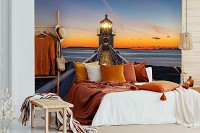 Флизелиновые 3D фотообои мост Вечерний маяк (12023V)+клей