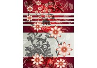 Модные флизелиновые фотообои в зал 184x254 см Красные цветы на вензелях (1202V4A)+клей - вид 1 миниатюра