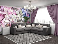 Флизелиновые 3д фотообои в спальню 312x219 см Пастельные цветы (12045VEXXL) +клей