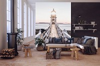 Флизелиновые фото обои 184x254 см 3Д Мостик и маяк (12046V4A)+клей