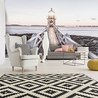 Флизелиновые фотообои 416x254 см 3Д Мостик и маяк (12046VEXXXL) +клей