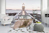 Флізелінові фотошпалери море пляж 254x184 см 3D міст і маяк (12046V4)+клей - вид 8 мініатюра