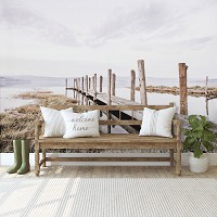 Природа флизелиновые фотообои 416x290 см 3Д Пирс и сухая трава (12047VEXXXXL) +клей