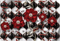 Флизелиновые фотообои три де 416x254 см 3д Эксклюзивный дизайн красные цветы (12051VEXXXL) +клей - вид 1 миниатюра