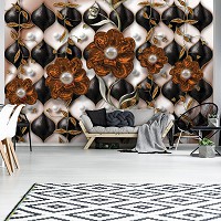 Флизелиновые фотообои Эксклюзивный дизайн красивые цветы (12052V)+клей