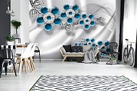 Красивые флизелиновые фотообои абстракция 3д цветы 460x300 см Эксклюзивный дизайн (12058V12) +клей