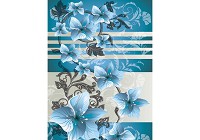 Флізелінові фотошпалери в спальню 184x254 см Сині квіти на вензелях (1205V4A)+клей - вид 1 мініатюра