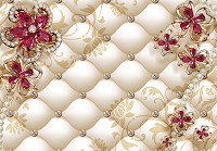 Флизелиновые фото обои с цветами 368x254 см Эксклюзивный дизайн на бежевом (12060V8)+клей - вид 1 миниатюра