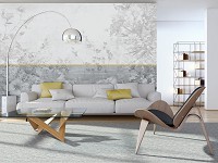 Природа флизелиновые фотообои 312x219 см Цветы на сером фоне под бетон (12063VEXXL) +клей