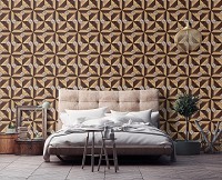 Геометрические флизелиновые фотообои 368x254 см Деревянные доски (12093V8) +клей