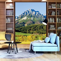 Фотообои 3д флизелиновые 206x275 см Высокая гора за лесом (12109VEA)+клей