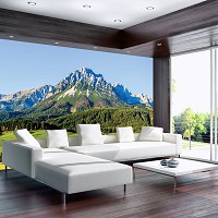 Фотошпалери 3д флізелінові 254x184 см Висока гора за лісом (12109V4)+клей - вид 9 мініатюра