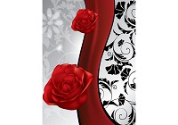 Модні флізелінові фотошпалери в зал 206x275 см Червоні троянди на світлому фоні (1210VEA)+клей - вид 1 мініатюра