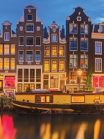 Флізелінові фото шпалери нічне місто Амстердам 206x275 см (12110VEA)+клей - вид 1 мініатюра