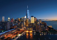 Флізелінові 3D фотошпалери ніч 368x254 см Вогні великого міста (12111V8)+клей - вид 1 мініатюра