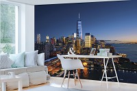 Флизелиновые 3д фотообои на всю стену 416x290 см Огни большого ночного города (12111VEXXXXL) +клей