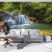 Флізелінові 3D фотошпалери ліс - Тихий водоспад (12114V)+клей - вид 5 мініатюра