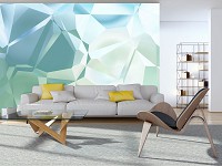 3 д флизелиновые фотообои 312x219 см Абстрактные стеклянные геометрические пастели (12115VEXXL) +клей