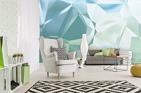 Три д флизелиновые фотообои 416x254 см Абстрактные стеклянные геометрические пастели (12115VEXXXL) +клей