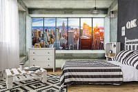 3 д флизелиновые фотообои город небоскребы 312x219 см Вид из окна на Нью-Йорк (12118VEXXL) +клей