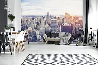 Флізелінові фотошпалери в стилі місто хмарочоси 312x219 см 3Д Панорама мегаполісу Нью-Йорка (12119VEXXL) +клей - вид 8 мініатюра