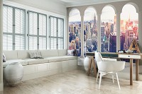 Флізелінові фотошпалери місто хмарочоси 312x219 см 3Д Нью-Йорк за колонами (12120VEXXL) +клей - вид 6 мініатюра