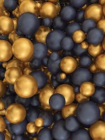Флизелиновые 3D фотообои 184x254 см Золотые и черные шары (12123V4A)+клей - вид 1 миниатюра