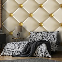 Флизелиновые 3д фотообои круги 416x254 см Золотые маленькие шарики (12124VEXXXL) +клей