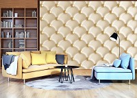 Флизелиновые 3д фотообои для стен круги 312x219 см Золотой орнамент (12126VEXXL) +клей