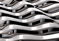 Популярні флізелінові фотошпалери 460x300 см Чорно-білі хвилі 3Д (12127V12) +клей - вид 1 мініатюра