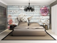 Флизелиновые фотообои 312x219 см Ангелочек на досках (12128VEXXL) +клей