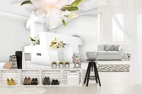 3д флизелиновые фотообои 416x254 см современные фигуры и цветы (12131VEXXXL) +клей