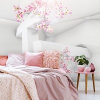 3 д флізелінові фотошпалери 416x290 см Абстракція квіти та геометричні фігури (12132VEXXXXL) +клей