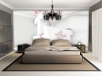 Флизелиновые 3д фотообои сакура 520x318 см Абстракция цветы и геометрические фигуры (12132VEXXXXXL) +клей